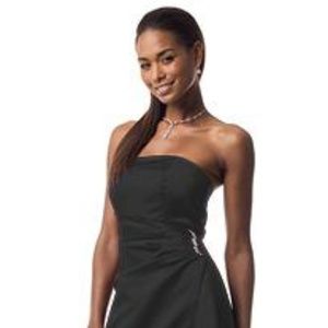 Gathered-Waist Satin Gown